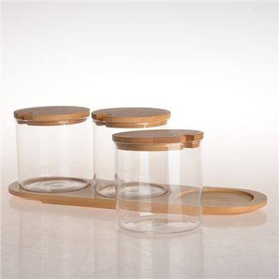 Bokal Depo Glass ak kouvèti Banbou