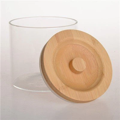 Segondè bokal depo vè borosilicate ak kouvèti banbou