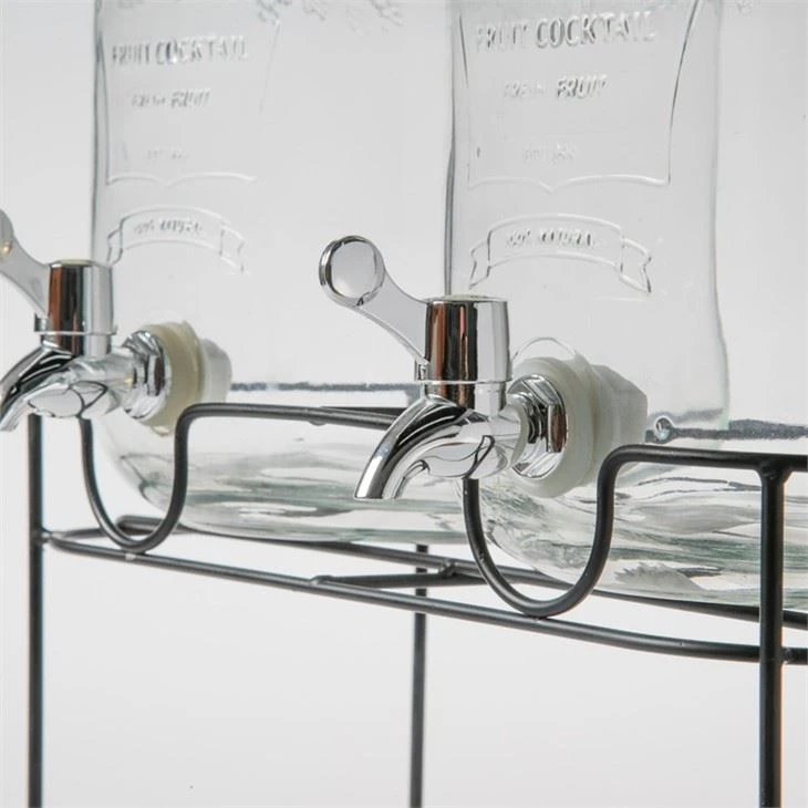 Glass Drinks Dispenser With Tap Beverage Dispenser