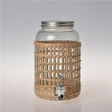 Vintage Bwason Dispenser ak Wicker