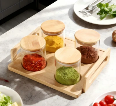 4-Pièce Segondè Borosilikat Depo Jar Set